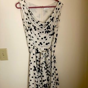 Dress barn white with black polka dots dress